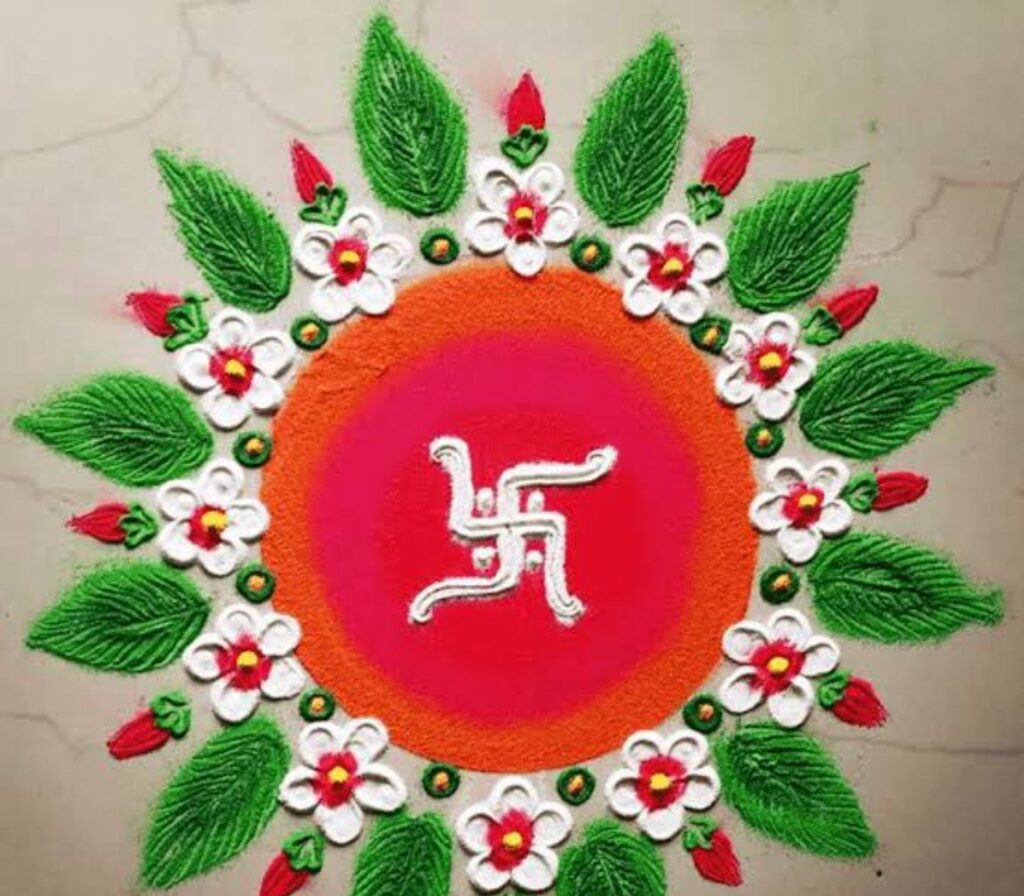 Swastik Rangoli Design 